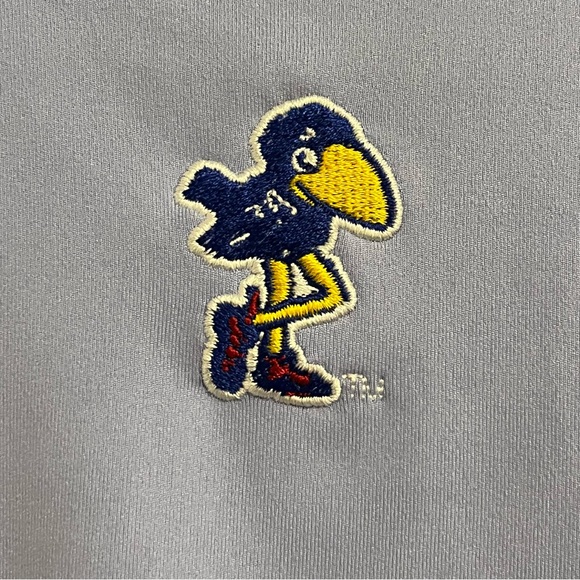 Adidas Light Blue 1/4 Zip Long Sleeve Pullover - Size Medium - KU Jayhawks Logo - Picture 4 of 14